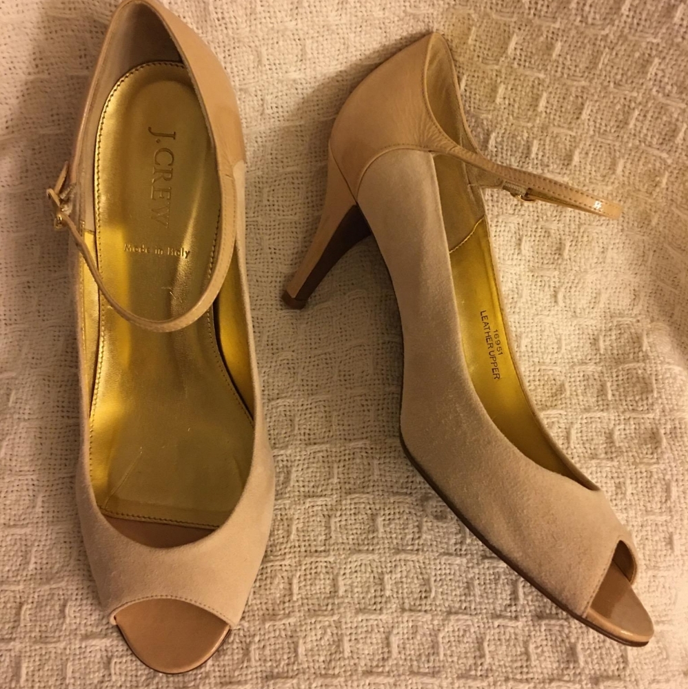 J crew pale pink peep toe